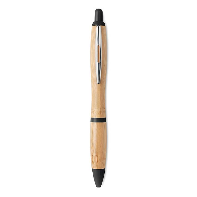 RIO BAMBOO - Kuličkové pero ABS bambus      - čierna
