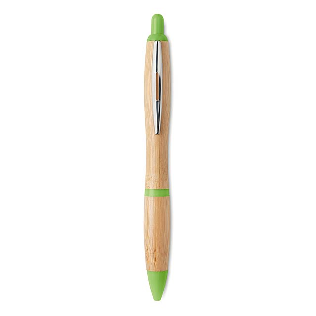 Ball pen in ABS and bamboo     MO9485-48 - lime
