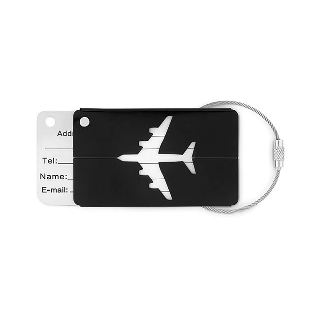 Aluminium luggage tag          MO9508-03 - black