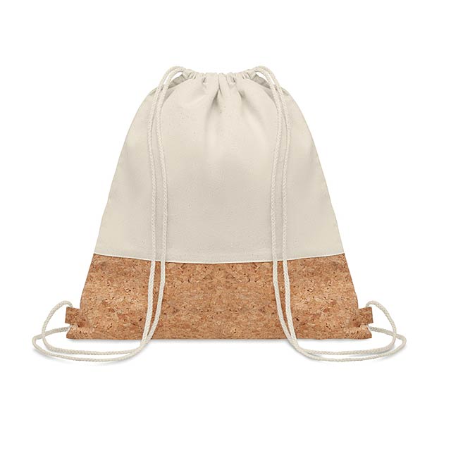 Drawstring bag w/ cork details MO9515-13 - beige