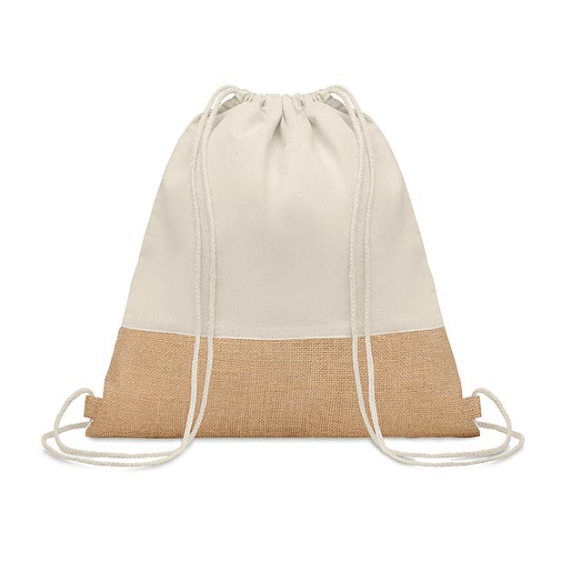 Drawstring bag w/ jute details MO9516-13 - beige