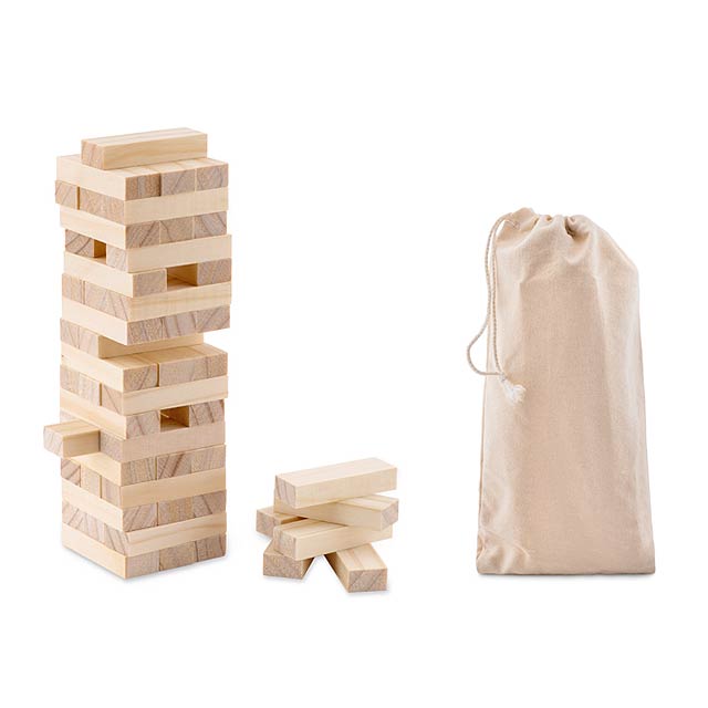 Tower game in cotton pouch     MO9574-40 - wood