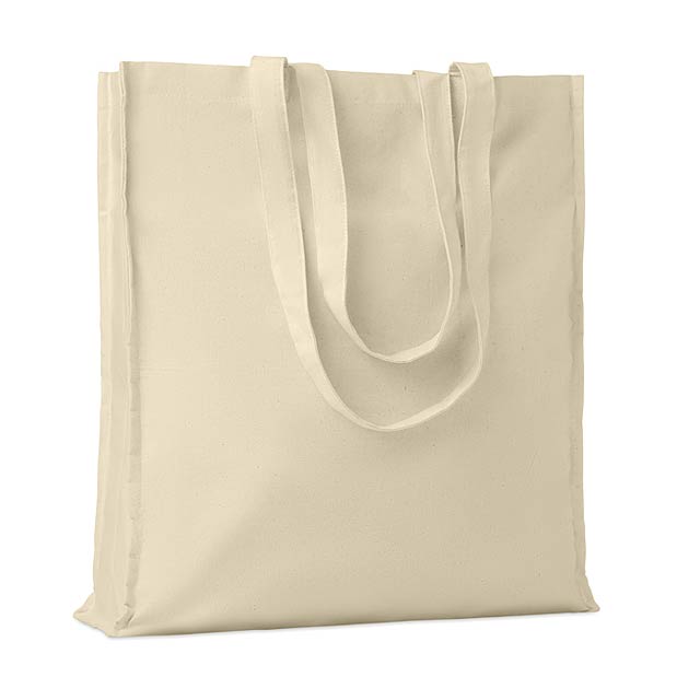 Cotton shopping bag w/ gussets MO9595-13 - beige
