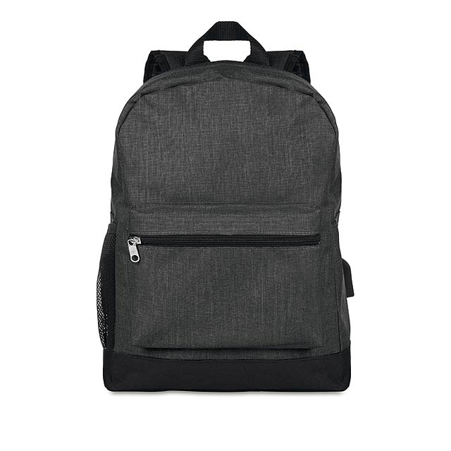 600D 2 tone polyester backpack MO9600-03 - black