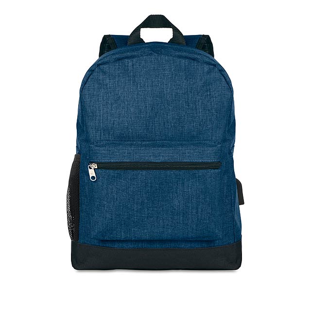600D 2 tone polyester backpack MO9600-04 - blue