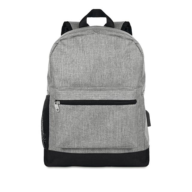 600D 2 tone polyester backpack MO9600-07 - grey