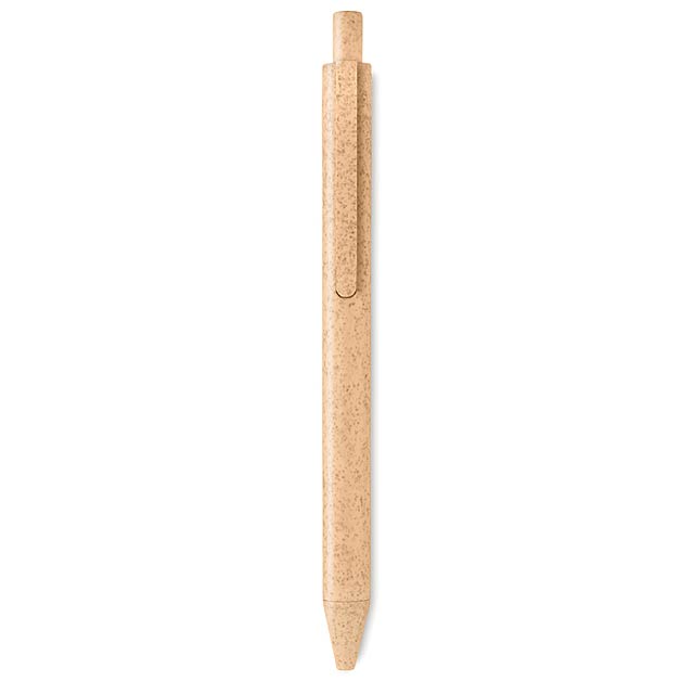 Wheat-Straw /PP push type pen  MO9614-10 - orange