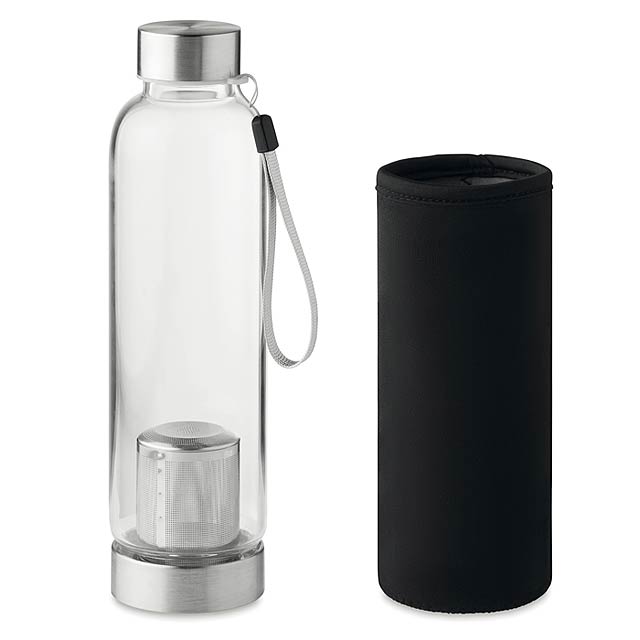 UTAH TEA - Jednostěnná skleněná láhev     - čierna