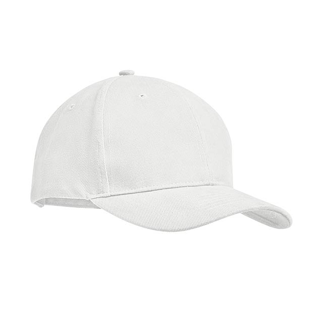 Brushed heavy cotton 6 panel BaMO9643-06 - white