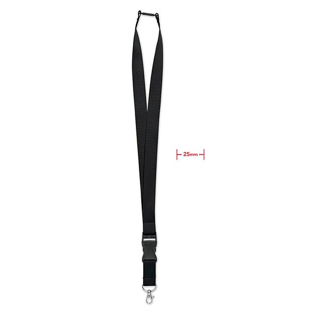 Lanyard with metal hook 25mm   MO9661-03 - black