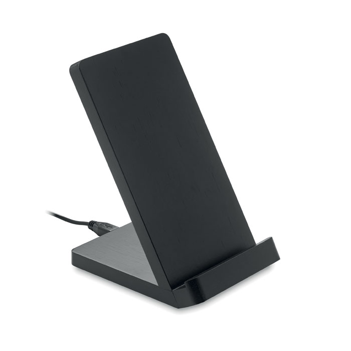 Bamboo wireless charge stand5W - WIRESTAND - black
