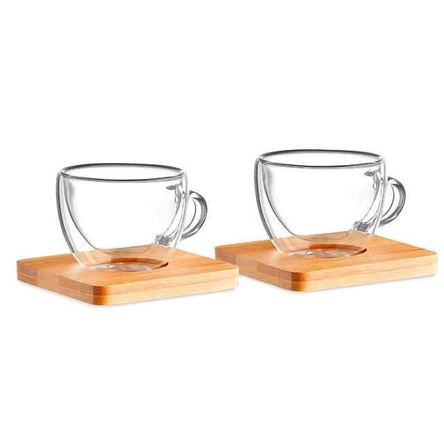 Set of 2 double wall espresso  MO9709-22 - transparent