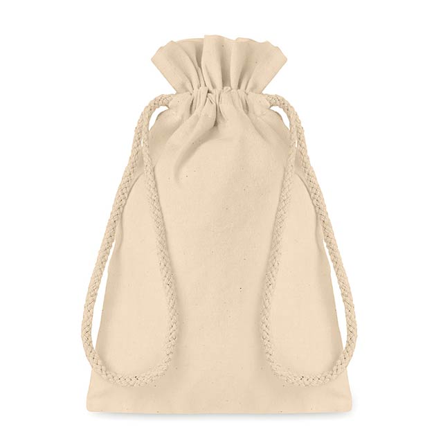 Small Cotton draw cord bag     MO9728-13 - beige