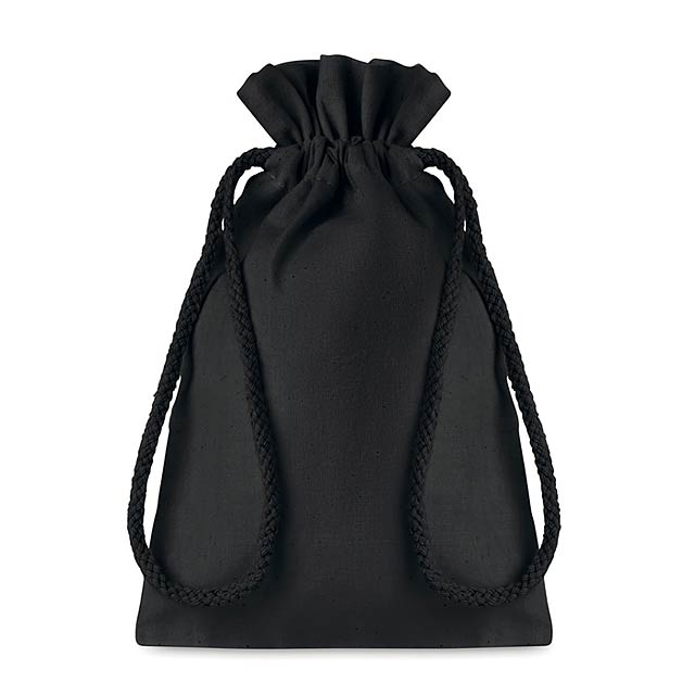 Small Cotton draw cord bag     MO9729-03 - black