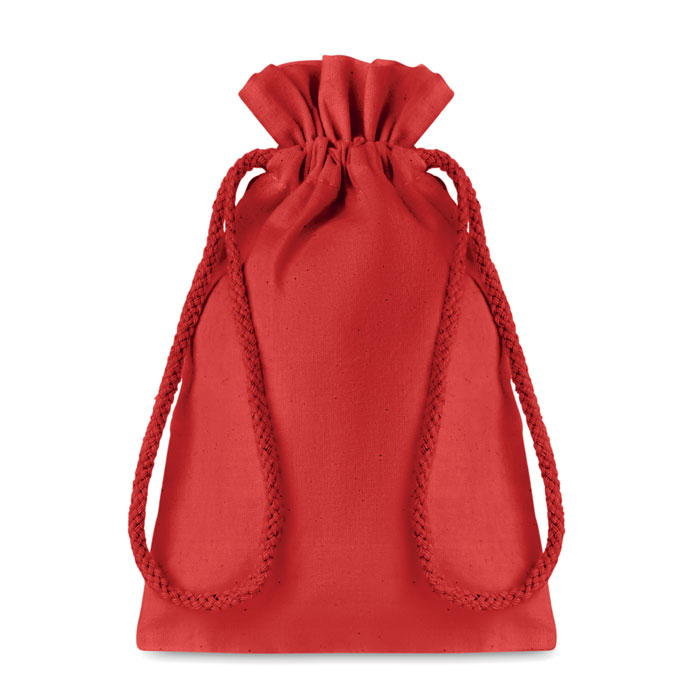 Small Cotton draw cord bag - TASKE SMALL - red
