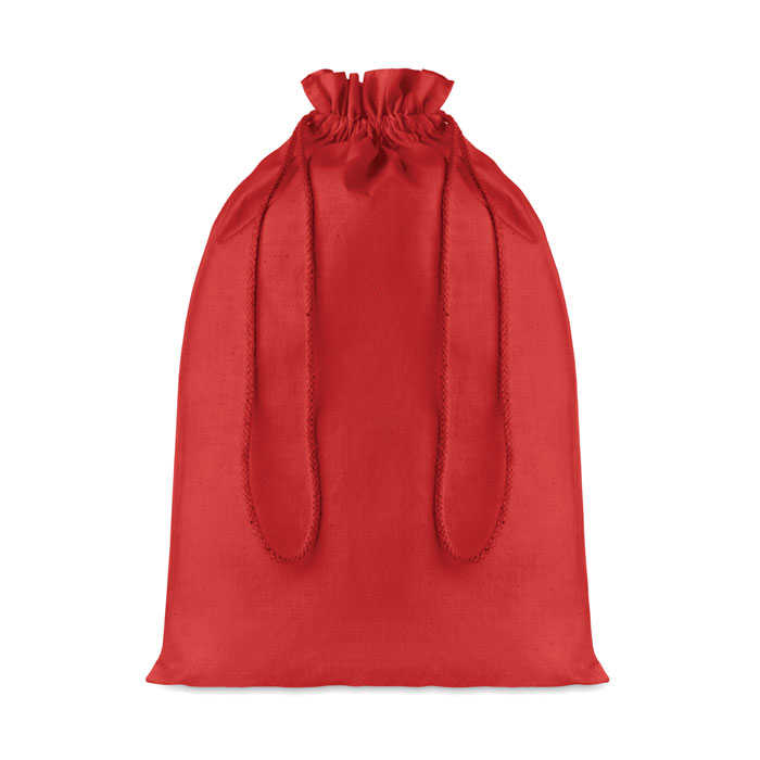 Large Cotton draw cord bag - TASKE LARGE - red