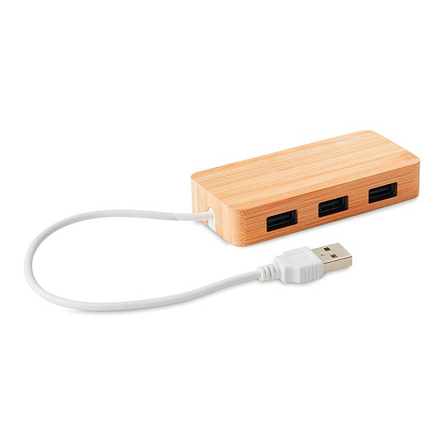VINA - USB hub, 3 porty               - dřevo