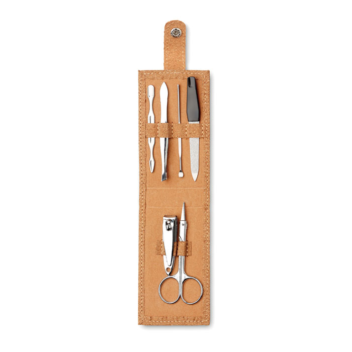 Cork 6 piece manicure set  - Beige