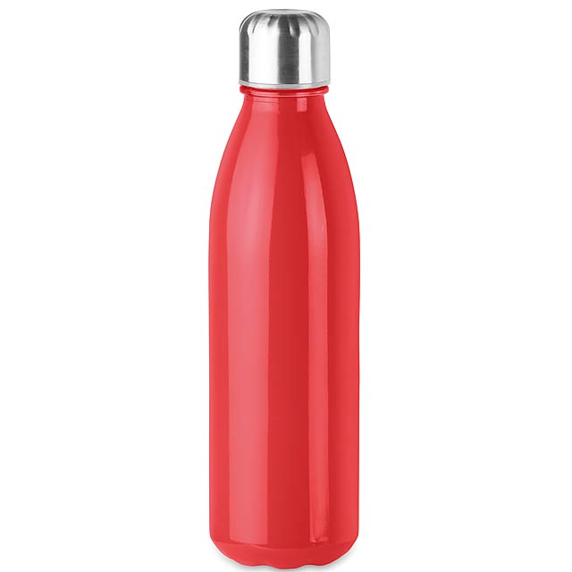 Glass drinking bottle 650ml  - Rot