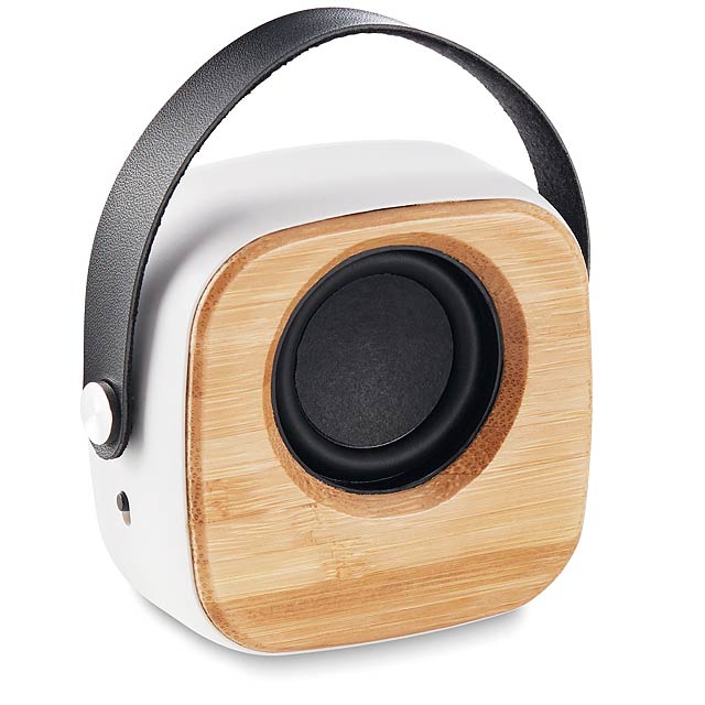 Speaker 3W with bamboo front  - Weiß 
