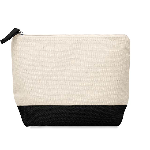 Bicolour cotton cosmetic bag  - black