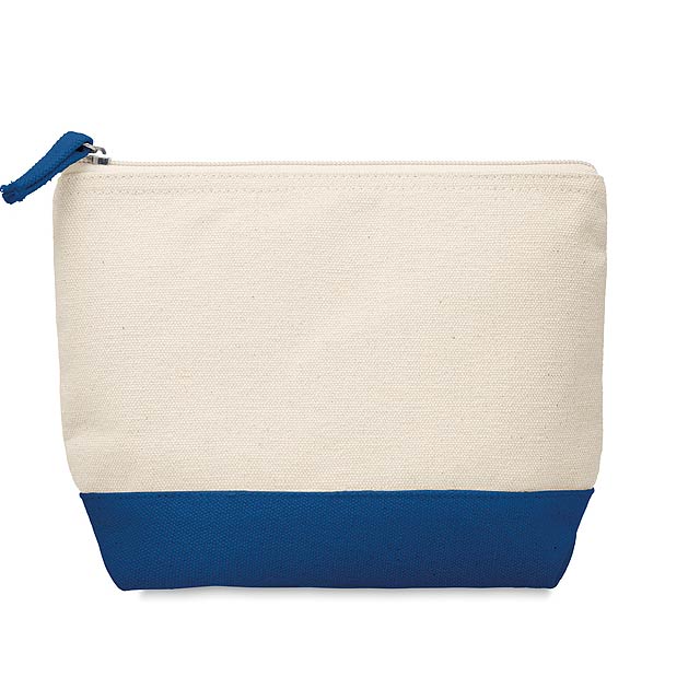 Bicolour cotton cosmetic bag  - blau