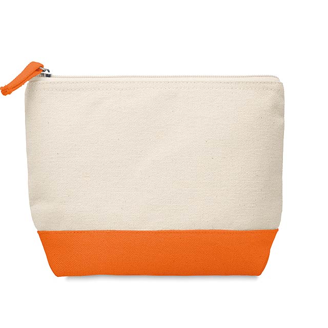 Bicolour cotton cosmetic bag  - Orange