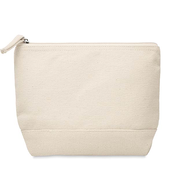 Bicolour cotton cosmetic bag  - Beige