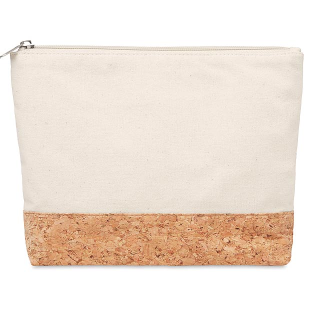 Cork & cotton cosmetic bag  - beige