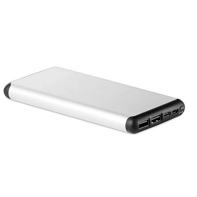 Wireless 10000 mAh Power bank  - mattes Silber