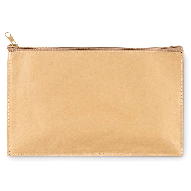 Woven paper pencil case  - beige