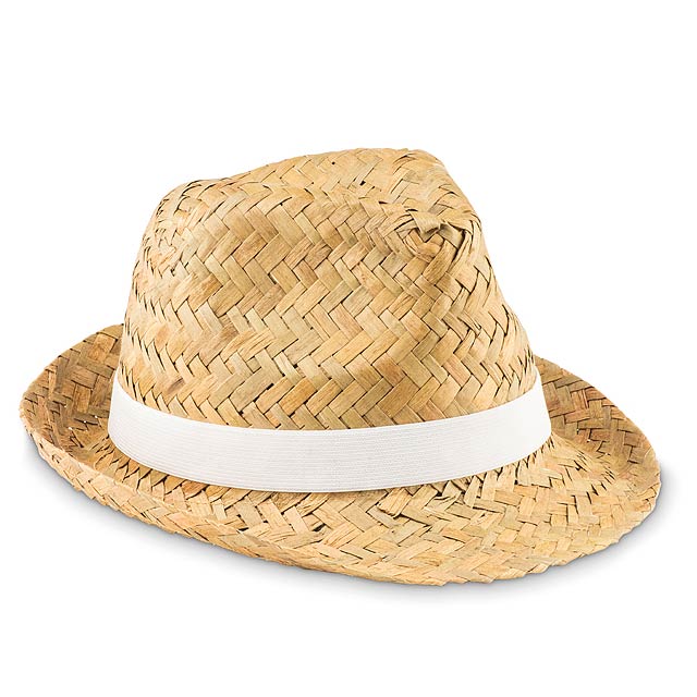 Natural straw hat  - white