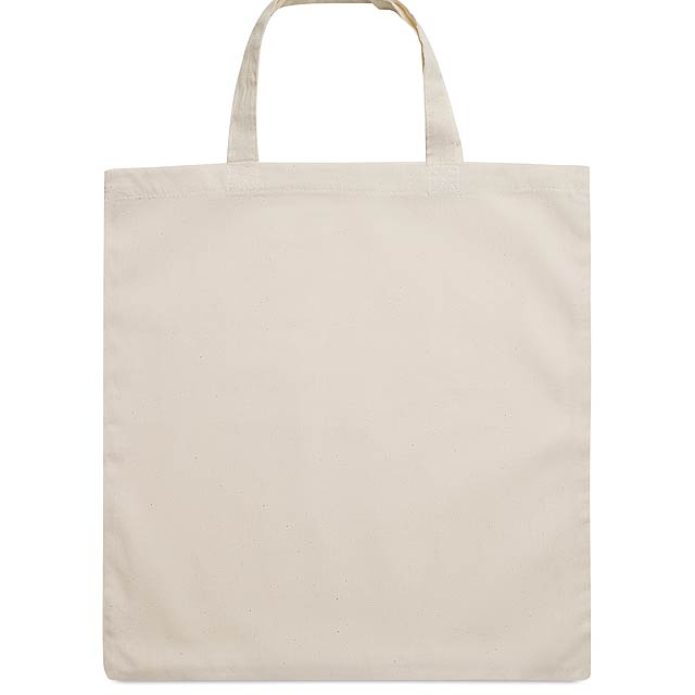 Bavlněná nákupní taška 140 gr/m², krátká držadla.  - béžová - foto
