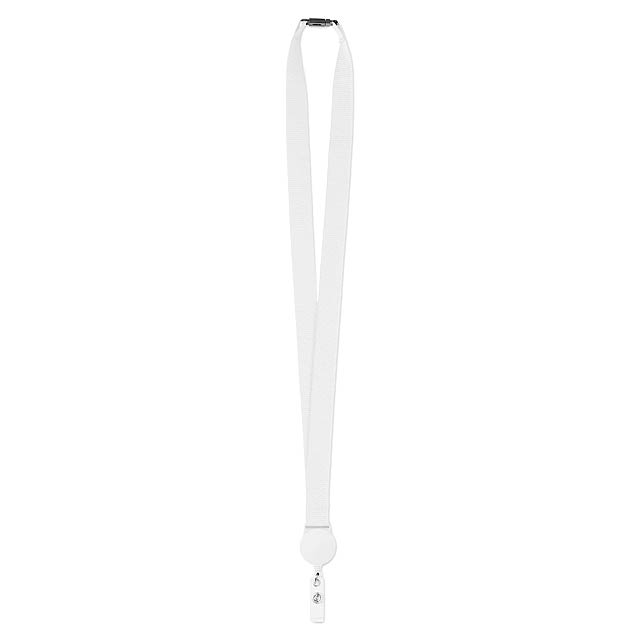 ZIP LANYARD - Šnůrka na klíče a skipas držák - bílá