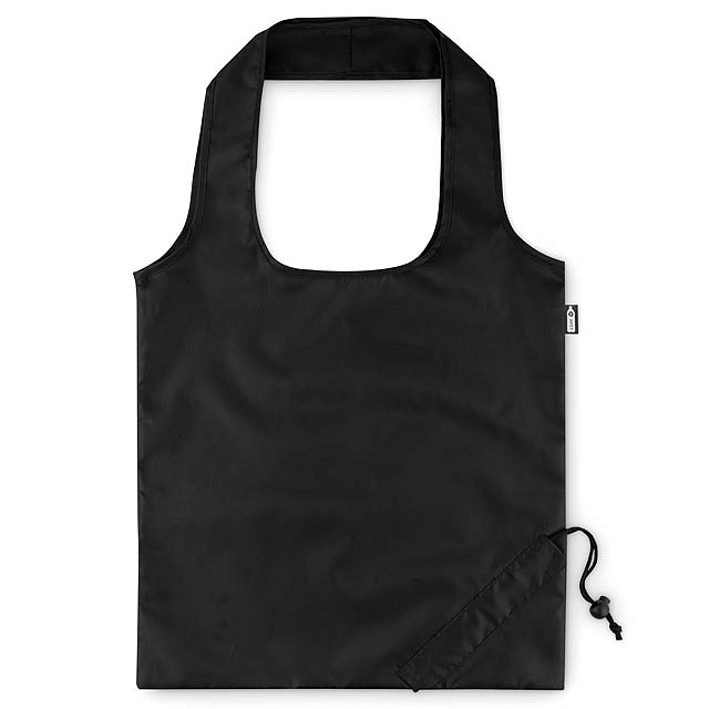 Foldable RPET shopping bag  - schwarz