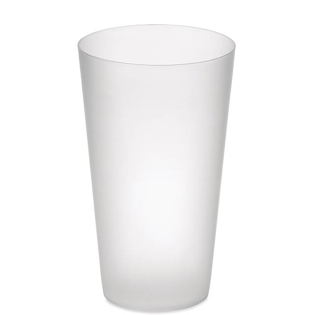 Frosted PP cup 550 ml  - transparent white