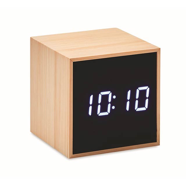 Budík s LED v krytu z bambusu - MARA CLOCK - drevo