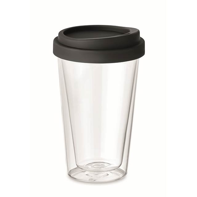 Vysoká borosolikátová sklenka - BIELO TUMBLER - černá