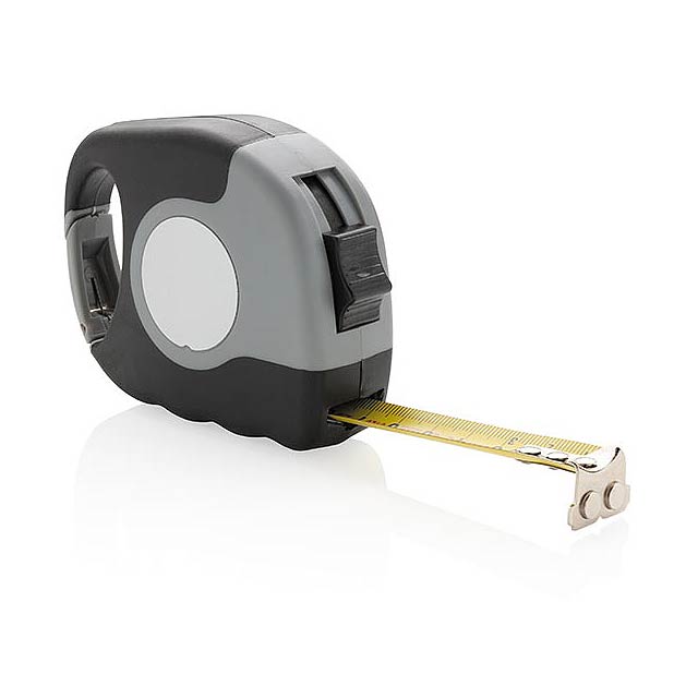 Measuring tape with carabiner - grey