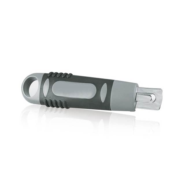 Retractable cutter softgrip - grey