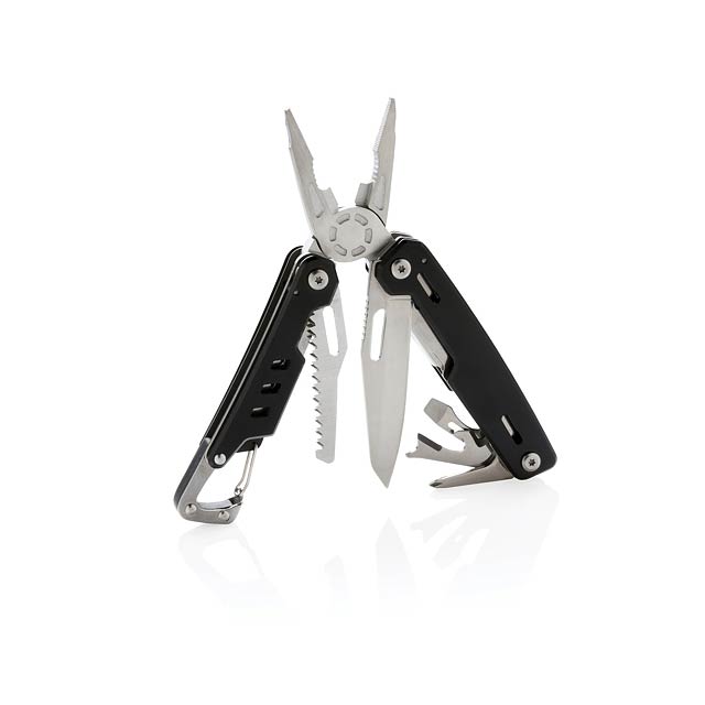 Solid Multitool mit Karabiner - schwarz