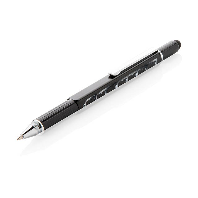 5-in-1 aluminium toolpen - black