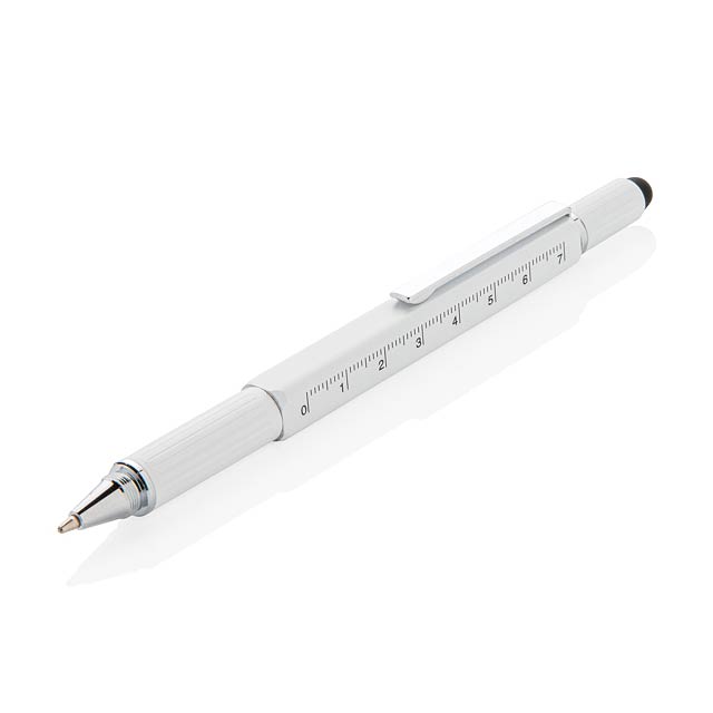 5-in-1 Aluminium Tool-Stift - Weiß 