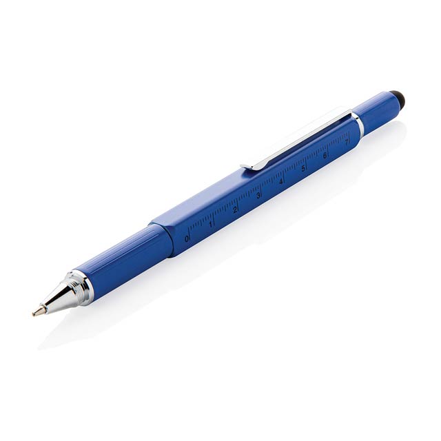 5-in-1 Aluminium Tool-Stift - blau