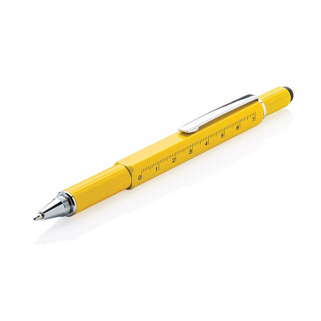 Praktické pero 5 v 1, žlutá - žlutá