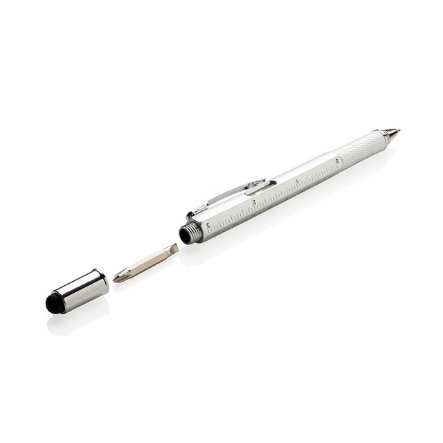 5-in-1 ABS Tool-Stift - Grau