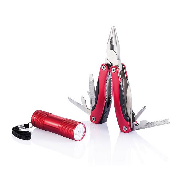 Multitool and torch set - Red