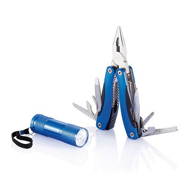 Multitool and torch set - blue