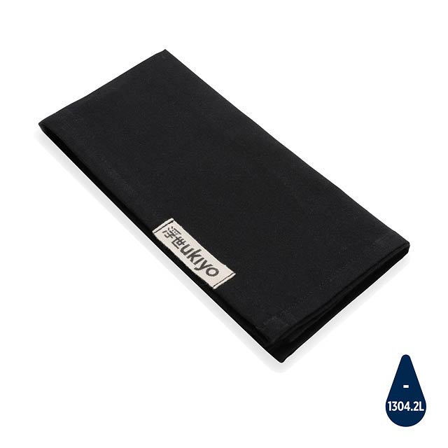 Ukiyo Aware™ 180gr rcotton table napkins 4pcs set, black - black