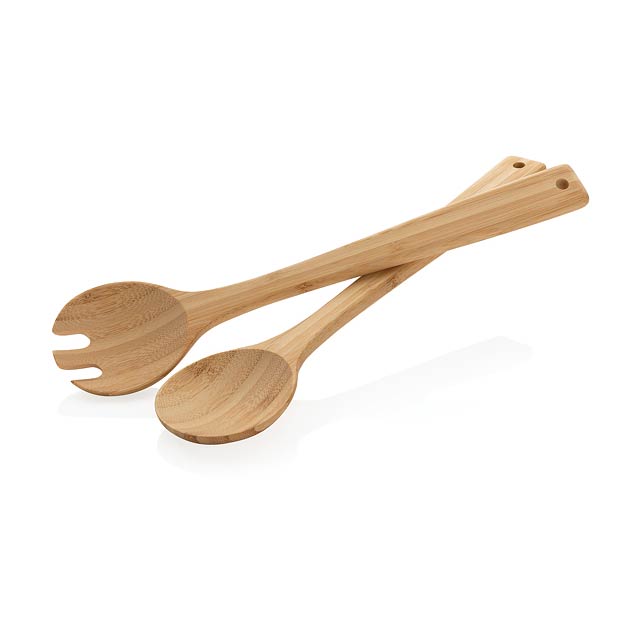 Ukiyo bamboo salad cutlery 2 pcs set, brown - brown